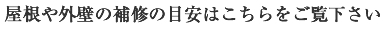 屋根や外壁の補修の目安はこちらをご覧ください